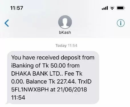 Locating and copying the 10-digit bKash TrxID transaction ID for deposit approval