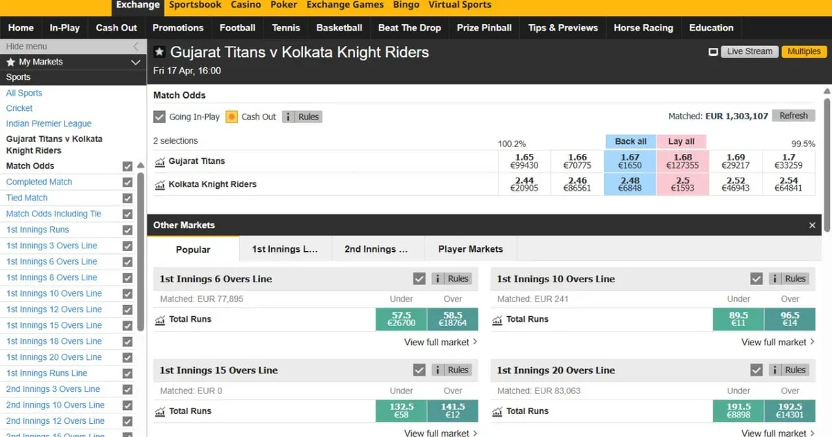 Cricket Betting Exchange
